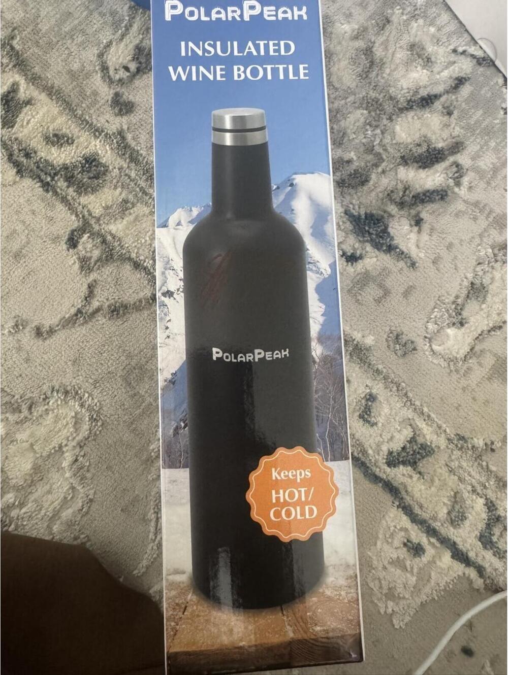 PolarPeak Insulated Wine Bottle - Keeps Drinks Hot or Cold